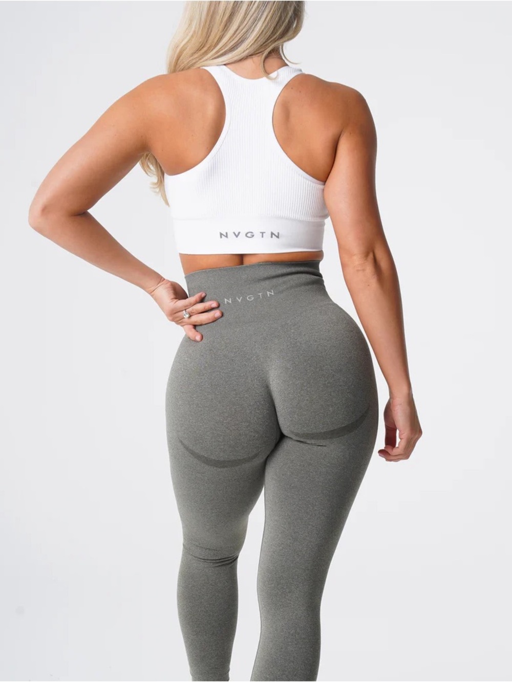 NVGTN Contour Seamless Leggings Khaki Green – Size Small